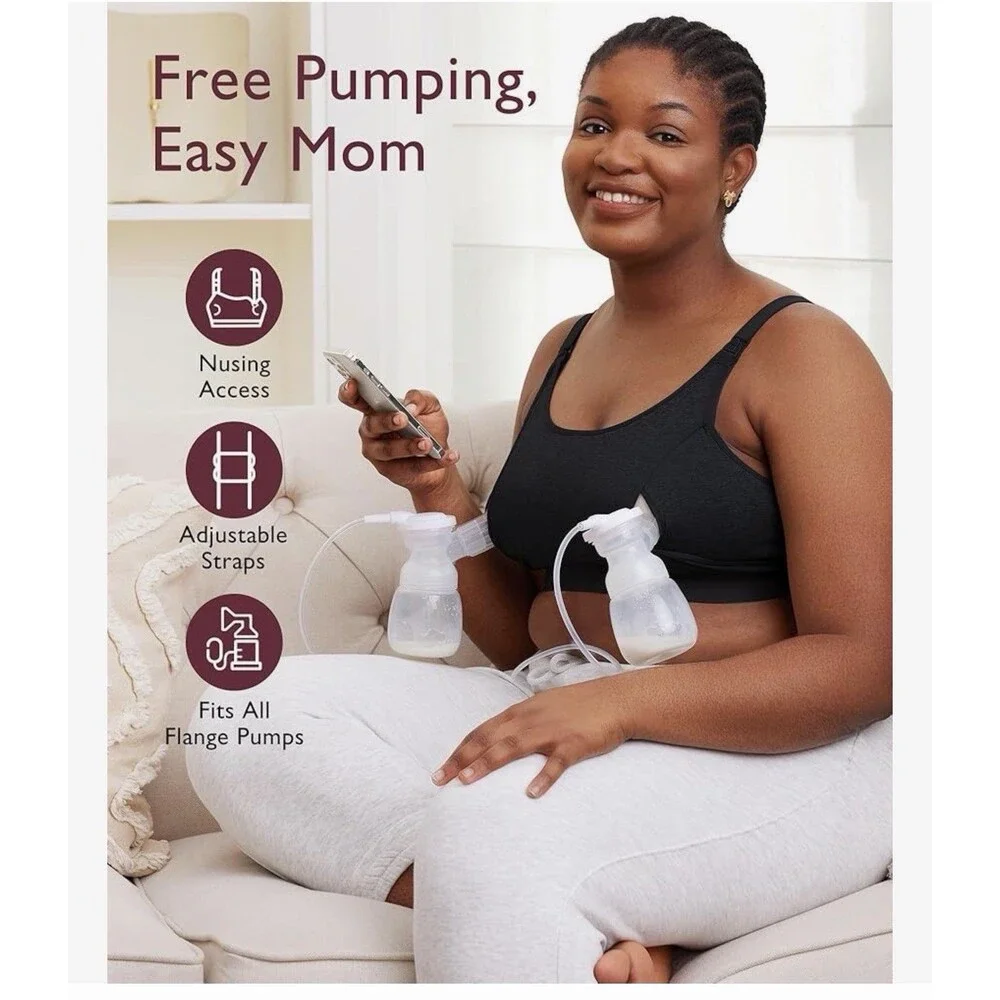 NEW NWT Momcozy Nursing and Pumping Bra Complete with Extender, Pads -Xlarge